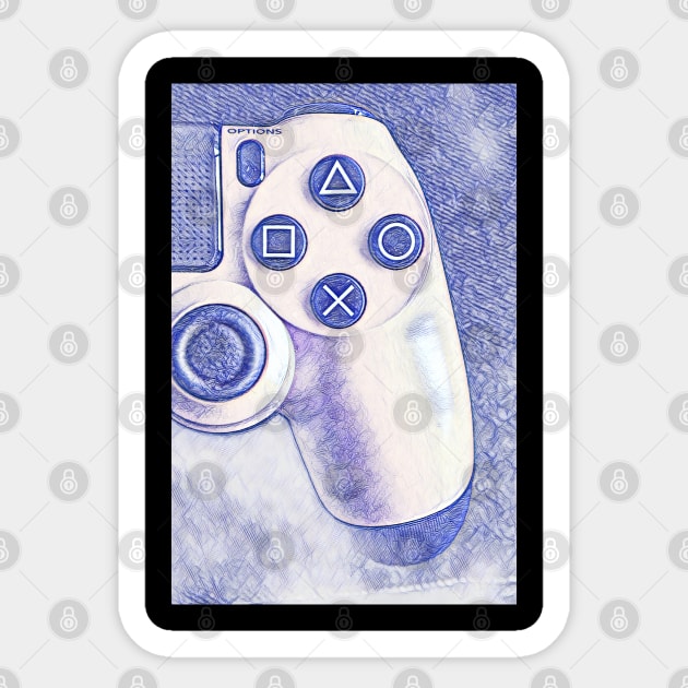 Pen art of a ps4 controller Sticker by Guntah